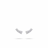 Jewels Inc. - Oorsteker - Gezet met 3 Zirkonia Stenen Oplopend in Maat - 7mm x 3mm - Gerhodineerd Zilver 925