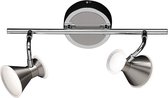 LED Plafondspot - Trion Diklom - 8W - Warm Wit 3000K - 2-lichts - Rechthoek - Mat Nikkel - Aluminium - BSE