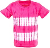 Stones and Bones t-shirt meisjes - roze - Tie dye - maat 128