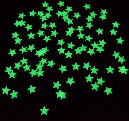 50 Stuks Glow in the dark sterren Muurstickers Kinderkamer Lichtgevend bol