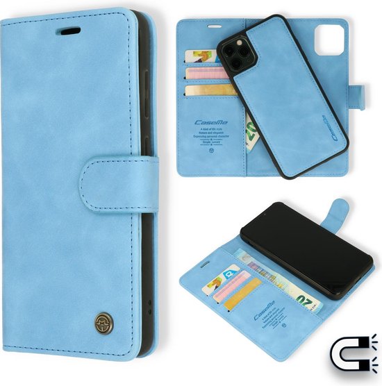 Casemania Hoesje Geschikt voor Apple iPhone 11 Sky Blue - 2 in 1 Magnetic  Book Case | bol