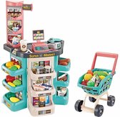 Speelgoed supermarkt - Mini supermarkt - Speelgoed winkelwagen - Speelgoed winkel - 47 delig -  XL speelgoed set - Speelgoed - Spelen - Speelgoedset - Winkelwagen - Winkelmandje - NEW LINE - 