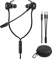 headset met microfoon - in-ears Hoofdtelefoon met verstelbare microfoon - 3,5 mm bedrade oordopjes for gaming en oordopjes met 3 paar Verschillende maten oordopjes for PS4 - Xbox - PC, laptop - Mobiele Telefoon