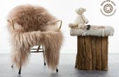 Lichtbruine IJslandse schapenvacht - Beige langharige vacht + gratis mini-vacht!