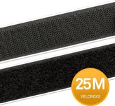Klittenband Zelfklevend Zwart - 25 meter