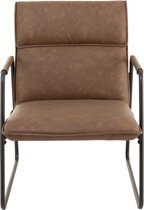 Mister - Fauteuil - kunstleer - donker bruin - metalen frame