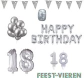 18 jaar Verjaardag Versiering Pakket Zilver