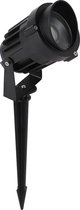 HOFTRONIC Lenzo cap - Tuinspot voor buiten - LED - Zwart - 3000K Warm wit - Waterdicht - Extra compacte lichtbundel - 15 Watt - 1000 Lumen - 230V - Prikspot met grondspies - Richtbaar - Alumi