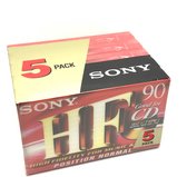Sony HF 90 position normal Cassettebandjes 5 Pack - Uiterst geschikt voor alle opnamedoeleinden / Sealed Blanco Cassettebandje / Cassettedeck / Walkman.