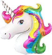 Unicorn grote ballon - eenhoorn reuzeballon- regenboog - folieballon - XL ballon - rainbow - 100 cm x 70 cm - verjaardag - party - feest