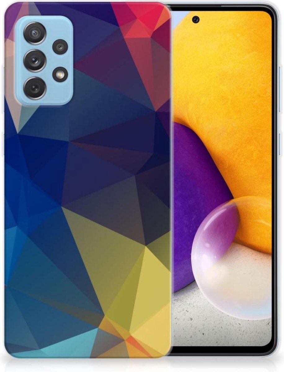 Samsung Galaxy A72 TPU Hoesje Polygon Dark