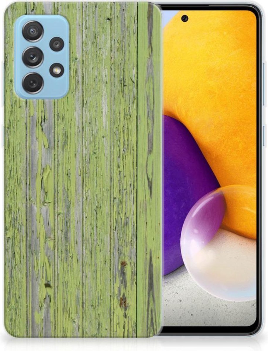 Samsung Galaxy A72 Bumper Hoesje Green Wood