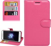 Voor DOOGEE X9 Litchi Texture horizontale flip lederen tas met houder & kaartsleuven & portemonnee (magenta)