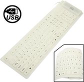 109 toetsen USB 2.0 groot formaat waterdicht flexibel siliconen toetsenbord (wit)