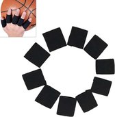 10 PCS Elastic Polyester Sports Finger Support Guards  Afmeting: 3.5 x 3cm (zwart)