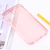 Schokbestendige dikke transparante TPU beschermhoes voor iPhone 11 Pro Max (roze)