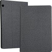 Universele Voltage Craft Cloth TPU beschermhoes voor Huawei MediaPad T5, met houder (zwart)