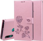 Rose reliÃ«f horizontaal Flip PU lederen tas voor Huawei P Smart Z, met houder & kaartsleuven & portemonnee (Rose Gold)