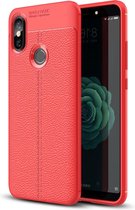 Litchi Texture TPU Case voor Xiaomi Mi 6X / A2 (rood)