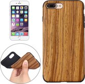Voor iPhone 8 Plus & 7 Plus Teak hout graan plakken huid zacht TPU beschermhoes