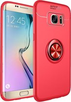 lenuo schokbestendige TPU-hoes voor Samsung Galaxy J4 Plus, met onzichtbare houder (rood)