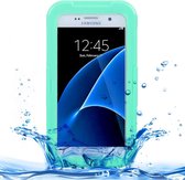 Voor Galaxy S7 / G930 IPX8 Plastic + siliconen transparante waterdichte beschermhoes met lanyard (groen)