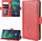 Wallet Stand lederen mobiele telefoonhoes voor NOKIA 6.2, met portemonnee en houder en kaartsleuven (rood)