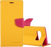 GOOSPERY FANCY DIARY voor Galaxy Note 8 Cross Texture Horizontaal Flip Leren Case met Kaartsleuven & Portemonnee & Houder (Geel)
