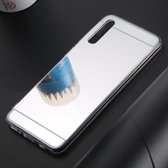 Ultradunne galvaniseren spiegel acryl tpu beschermende achterkant geval voor Galaxy A50 (zilver)