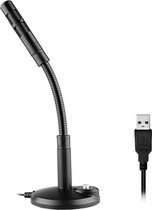 USB-condensatormicrofoon met kabel voor computer PC Desktoplaptop Notebookkabel opname Gaming Podcasting, kleur: zwart