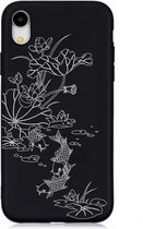 Lotus Pond Painted Pattern Soft TPU Case voor iPhone XR