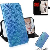 Voor Huawei P20 Pro effen kleur kleurrijke magnetische gesp horizontale flip pu lederen case met houder & kaartsleuven & portemonnee & lanyard (blauw)