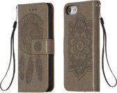 Voor iPhone 6 / 6s Dream Catcher afdrukken Horizontale flip lederen tas met houder & kaartsleuven & portemonnee & lanyard (grijs)