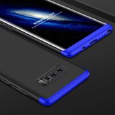 GKK voor Galaxy Note 8 PC 360 graden volledige dekking beschermhoes achterkant (zwart + blauw)