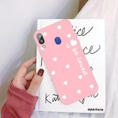 Voor Galaxy A30 Smiling Love Heart Pattern Frosted TPU beschermhoes (roze)