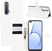 Voor OPPO Realme X50 5G Litchi Texture Horizontale Flip beschermhoes met houder & kaartsleuven & portemonnee (wit)