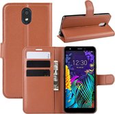Voor lg k30 2019 / x2 2019 litchi textuur horizontale flip lederen tas met portemonnee en houder en kaartsleuven (bruin)