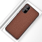 Voor Galaxy S20 schokbestendige stoffen textuur PC + TPU beschermhoes (bruin)