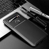 Voor LG K61 Carbon Fiber Texture Shockproof TPU Case (Zwart)