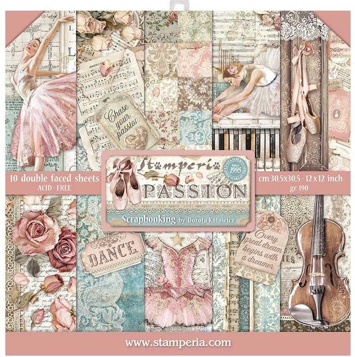 Stamperia Passion 12x12 Inch Paper Pack (SBBL84)