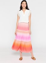LOLALIZA Maxi rok met kleurrijke print - Fuchsia - Maat 40