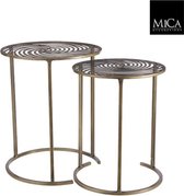 Mica Decorations Bijzettafel goud , set van 2 , groter maat  50 x D40cm