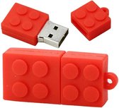 Bouwsteen lego brick usb stick 8gb rood - Lego usb stick, brick usb stick, bouwsteen usb stick, sinterklaas cadeautjes