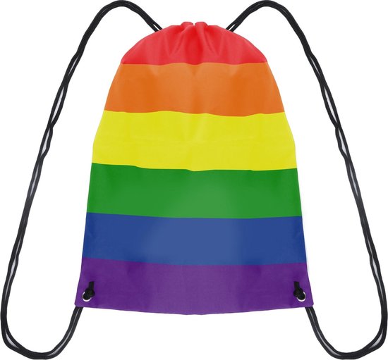1x Rugtasje/rugzak regenboog/rainbow/pride vlag voor volwassenen en kids - Festival/pride musthaves