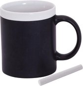 8x pièces tasse à café tableau en blanc - tasse/tasse à café/thé inscriptible