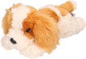 Pluche King Charles creme/roodbruine honden knuffel 25 cm - Honden knuffeldieren