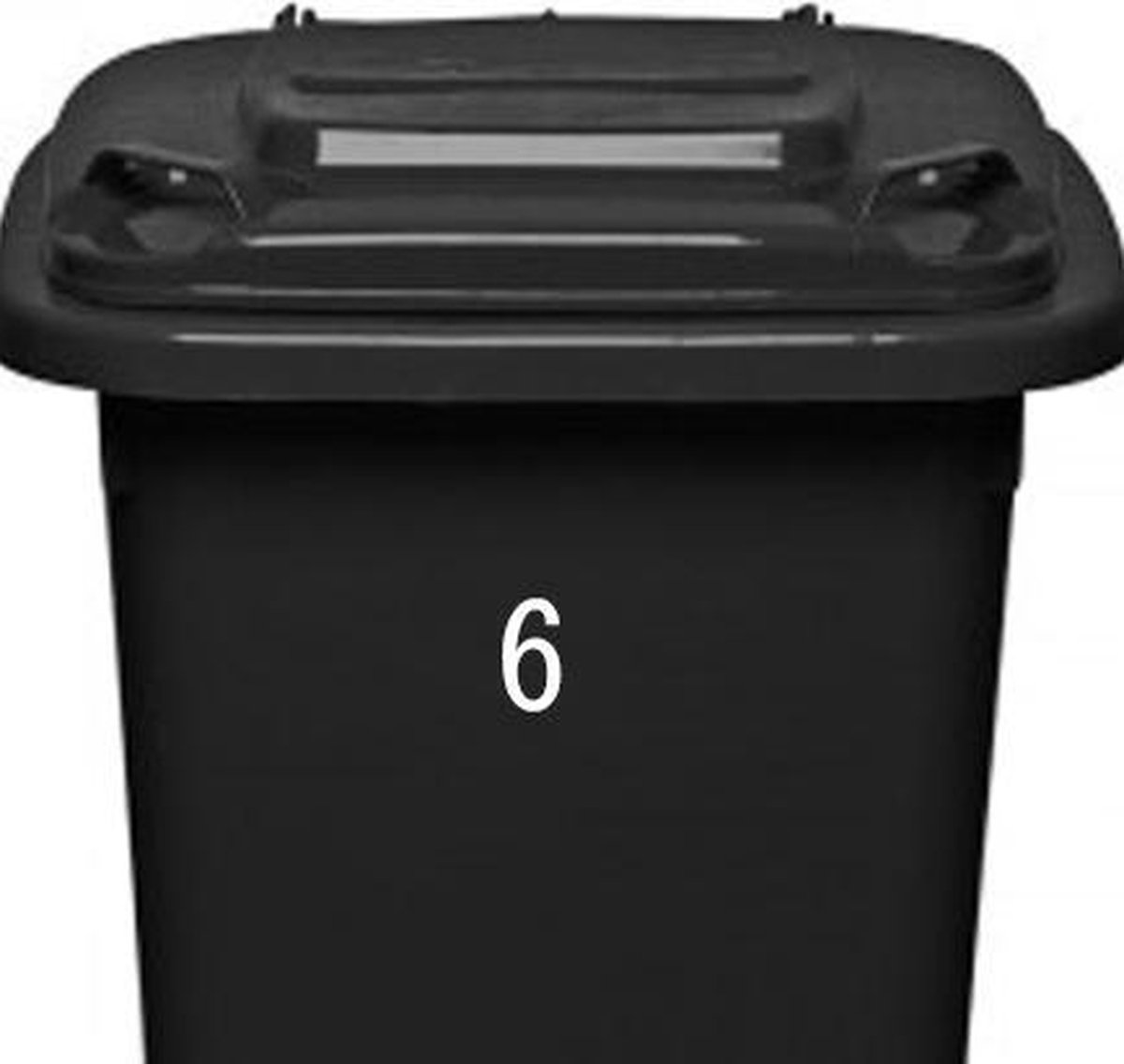 Cijfersticker – nummer 6 - wit - 10 cm - klikosticker - containersticker - brievenbussticker