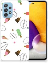 Telefoon Hoesje Geschikt voor Samsung Galaxy A72 Silicone Back Case IJsjes