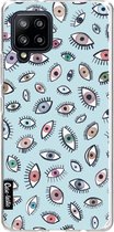 Casetastic Samsung Galaxy A42 (2020) 5G Hoesje - Softcover Hoesje met Design - Eyes Blue Print
