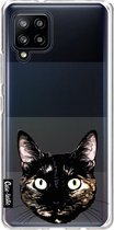 Casetastic Samsung Galaxy A42 (2020) 5G Hoesje - Softcover Hoesje met Design - Peeking Kitty Print